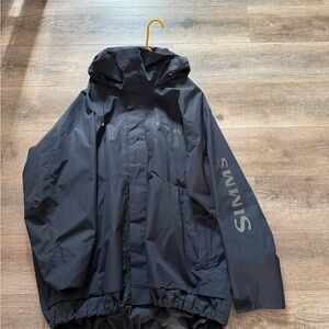 Simms Challenger Black Fishing Jacket Uninsulated